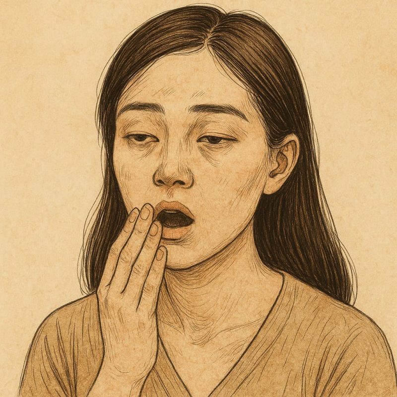 Ánh mắt mệt mỏi, hay ngáp vặt, thiếu thần