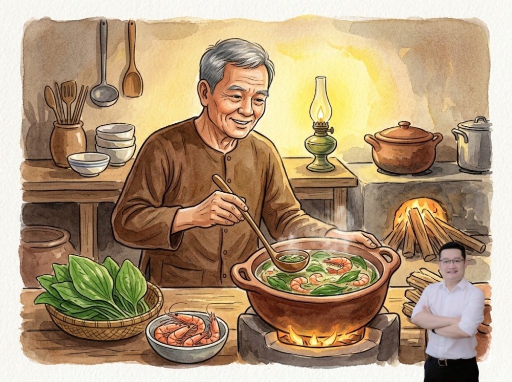 Canh mã đề nấu tôm