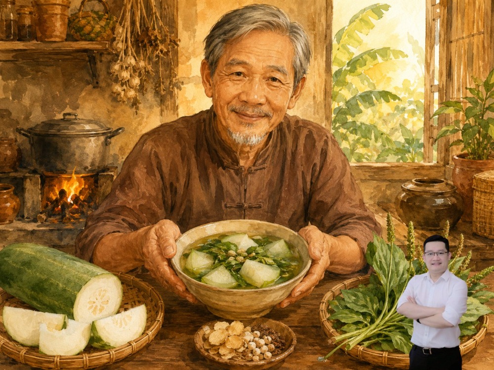 Mã đề nấu bí đao