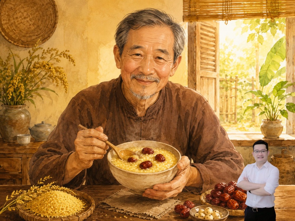 Cháo kê đại táo bổ huyết, trị mất ngủ do lo âu, suy nhược cơ thể Cháo kê đại táo bổ huyết, trị mất ngủ do lo âu, suy nhược cơ thể